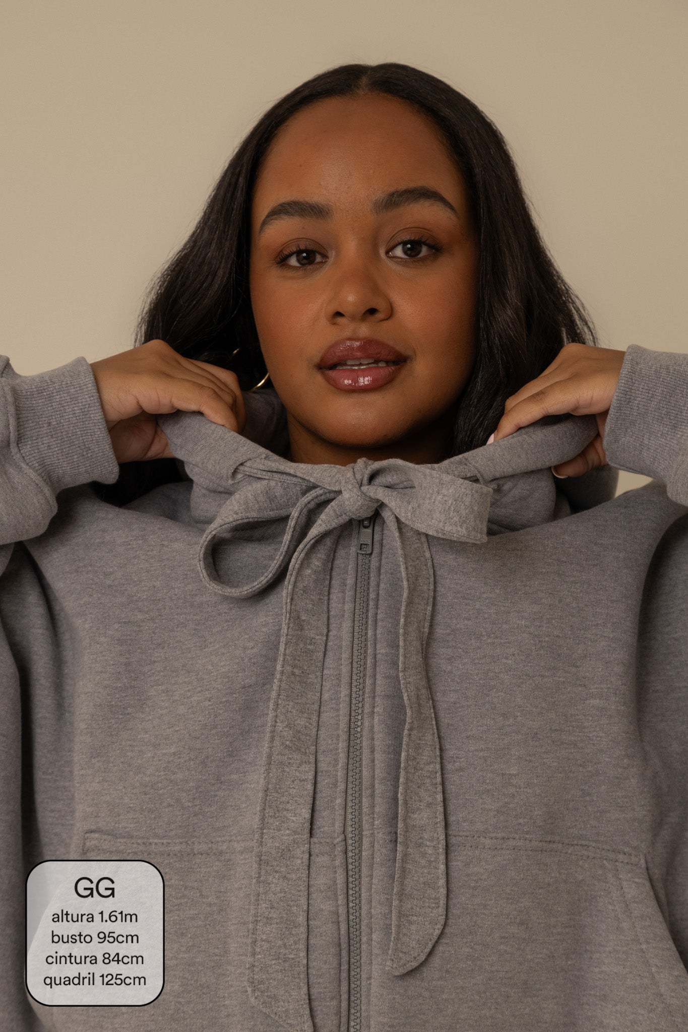 moletom laço cozy |  moletom oversized feminino com capuz e zíper