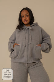 moletom laço cozy |  moletom oversized feminino com capuz e zíper