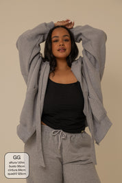 moletom laço cozy |  moletom oversized feminino com capuz e zíper
