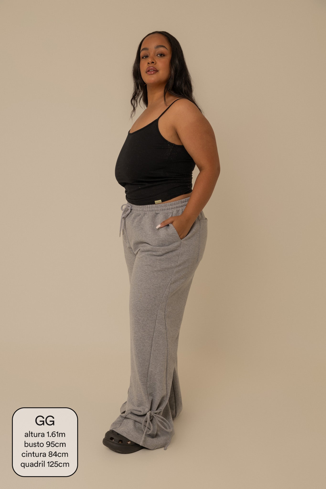 calça de moletom laço cozy | calça de moletom feminina com amarração e bolsos grandes