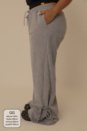 calça de moletom laço cozy | calça de moletom feminina com amarração e bolsos grandes