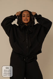 moletom laço cozy |  moletom oversized feminino com capuz e zíper
