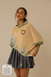 camisa jersey manga curta lela & kappa | camisa de time feminina ovesized estilo vintage