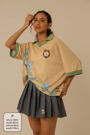 camisa jersey manga curta lela & kappa | camisa de time feminina ovesized estilo vintage