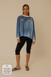 camisa jersey manga longa lela & kappa | camisa de time feminina oversized estilo vintage