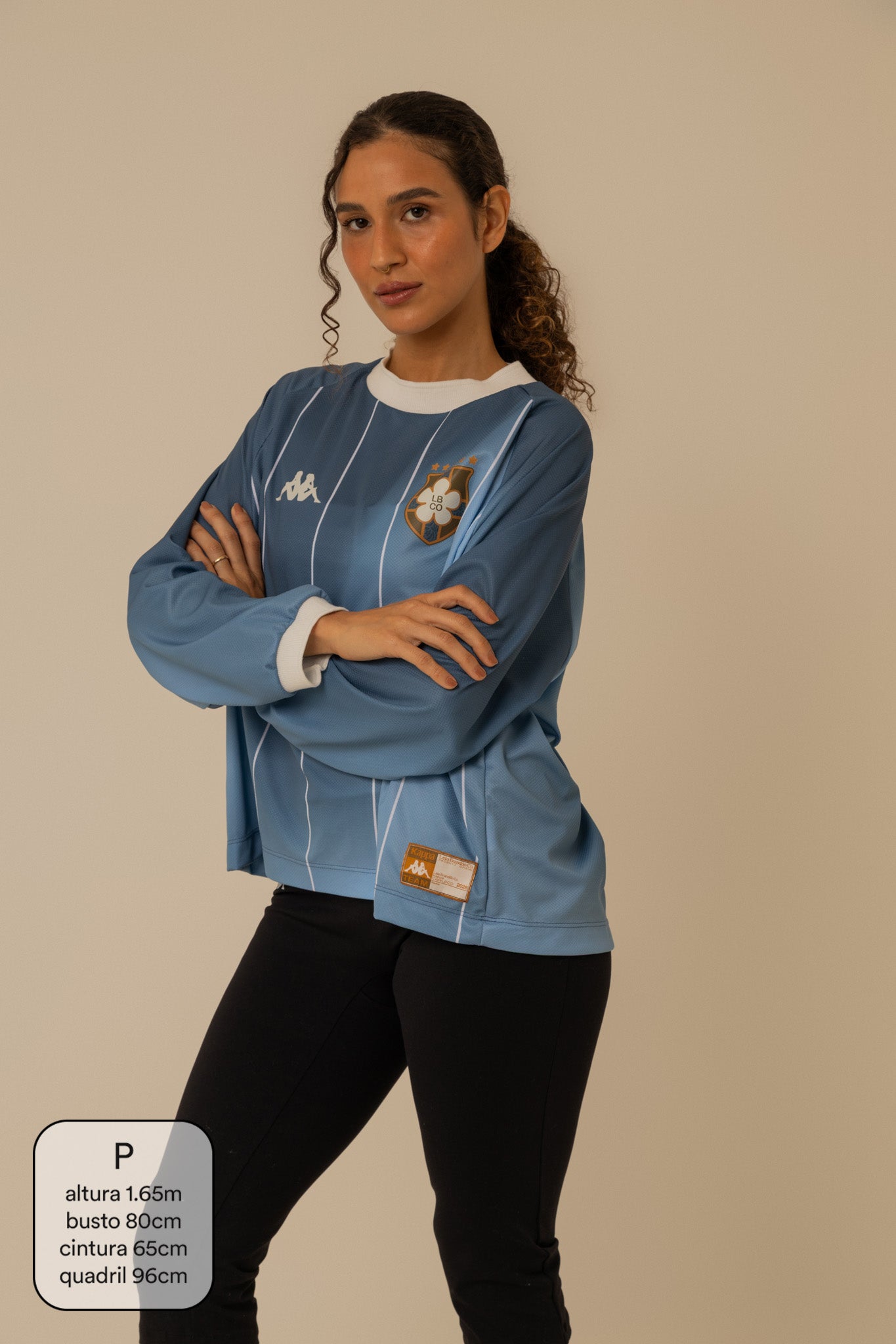 camisa jersey manga longa lela & kappa | camisa de time feminina oversized estilo vintage