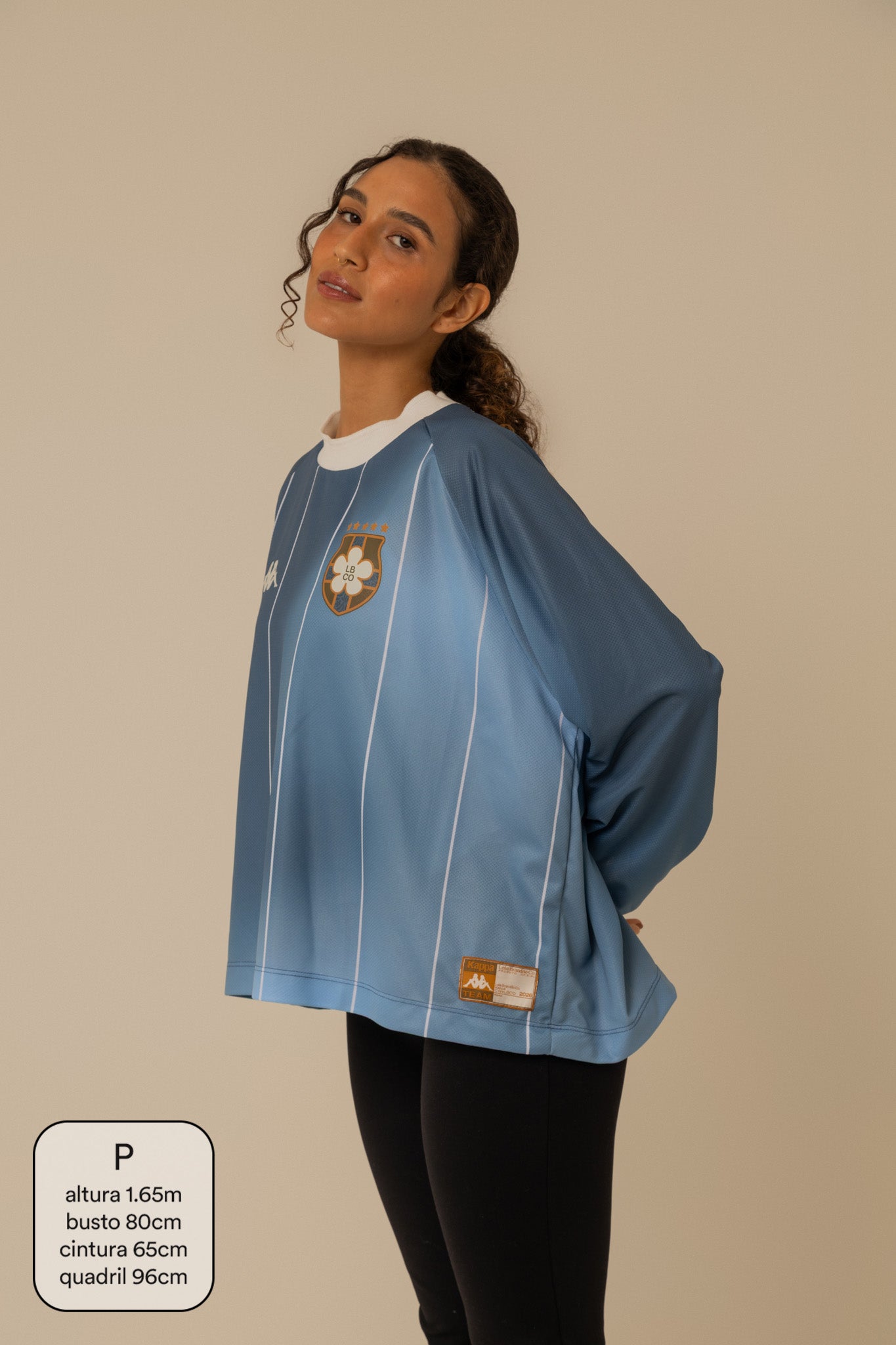 camisa jersey manga longa lela & kappa | camisa de time feminina oversized estilo vintage