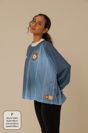 camisa jersey manga longa lela & kappa | camisa de time feminina oversized estilo vintage