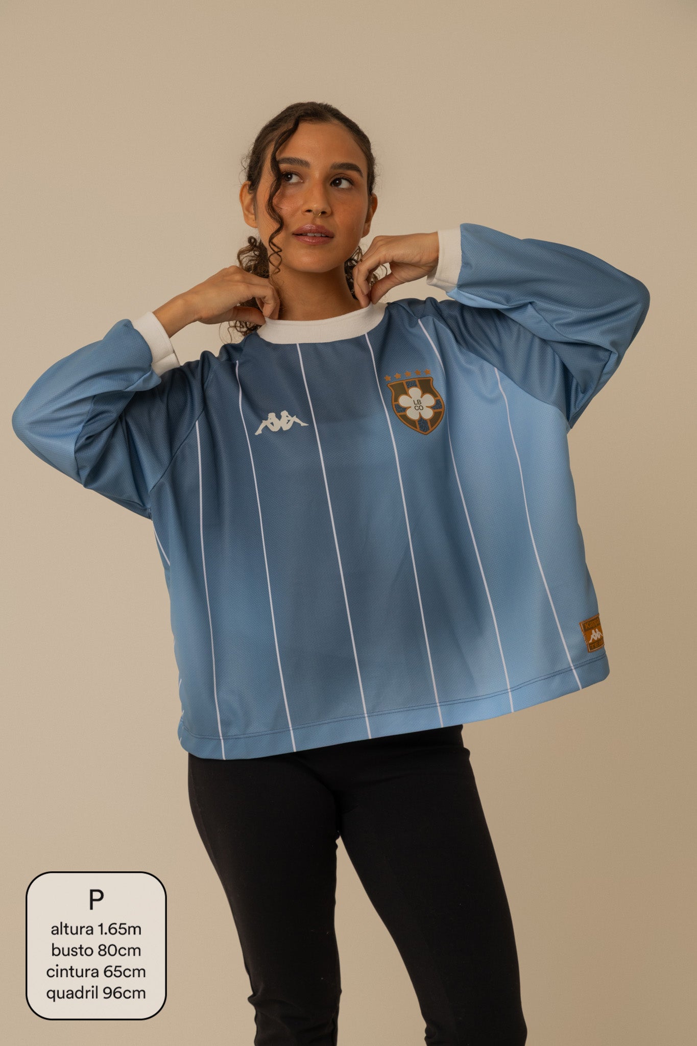 camisa jersey manga longa lela & kappa | camisa de time feminina oversized estilo vintage