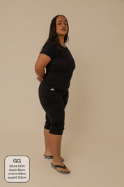 calça capri lela & kappa | calça capri de malha feminina esportiva