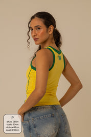 regata verde e amarela lela & kappa | regata feminina cores do brasil