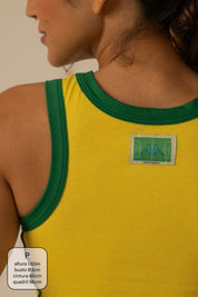 regata verde e amarela lela & kappa | regata feminina cores do brasil