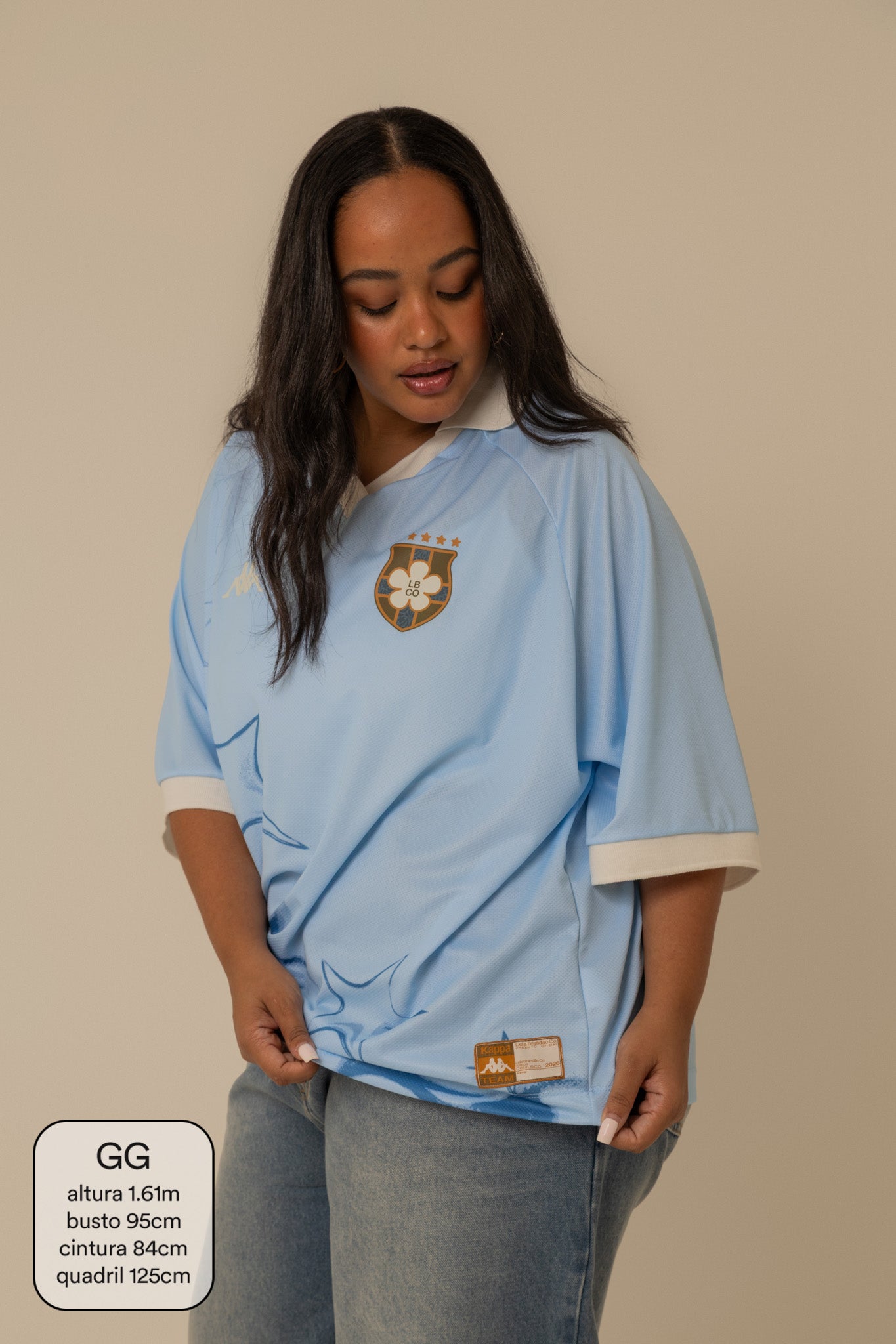 camisa jersey manga curta lela & kappa | camisa de time feminina ovesized estilo vintage