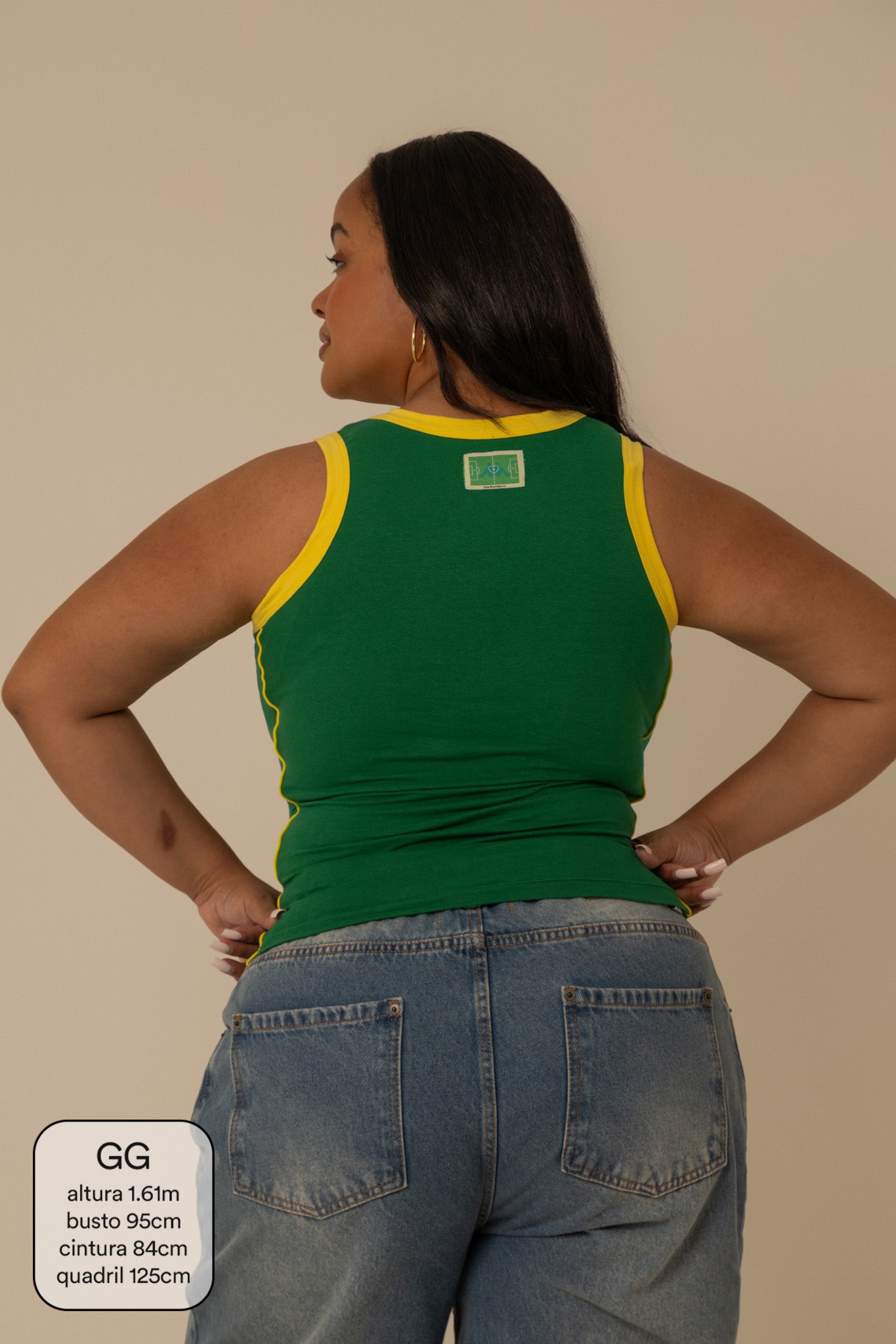 regata verde e amarela lela & kappa | regata feminina cores do brasil