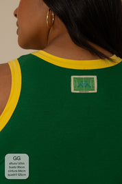 regata verde e amarela lela & kappa | regata feminina cores do brasil