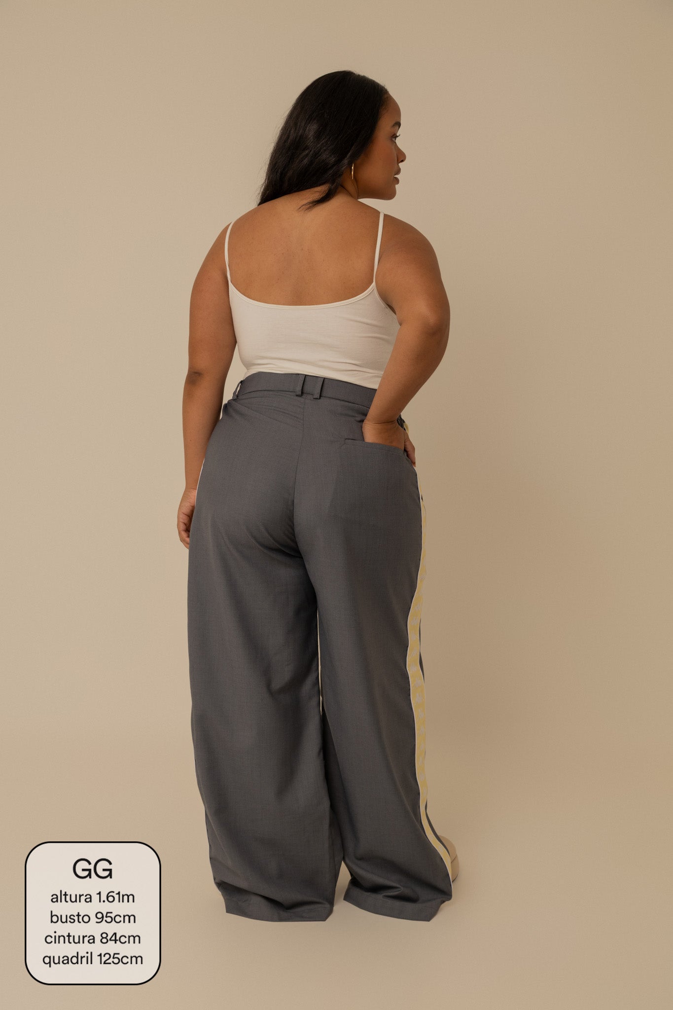 calça alfaiataria lela & kappa | calça feminina de alfaiataria wide leg
