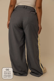 calça alfaiataria lela & kappa | calça feminina de alfaiataria wide leg