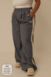 calça alfaiataria lela & kappa | calça feminina de alfaiataria wide leg