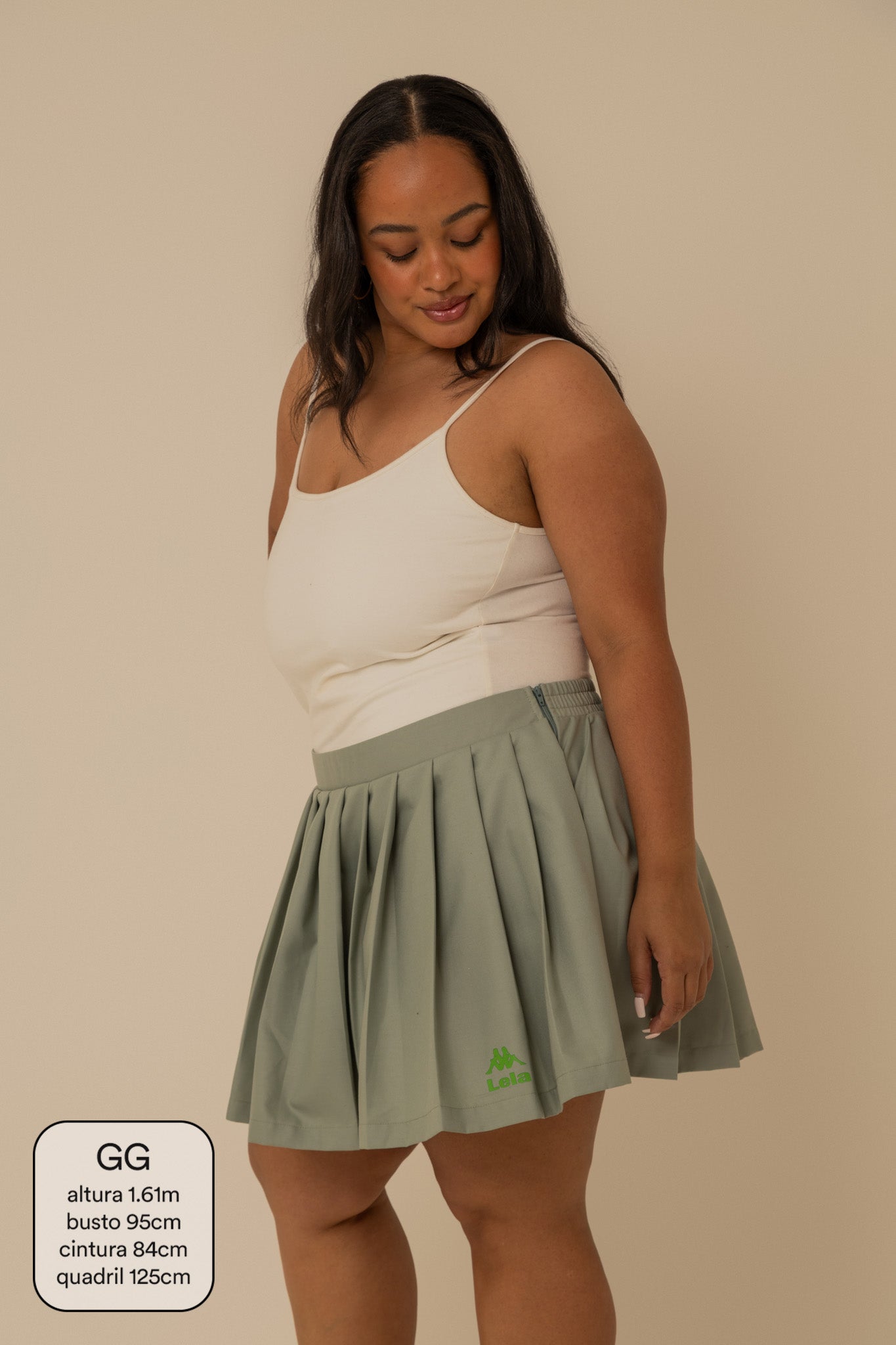 short saia plissado lela & kappa | saia plissada com short