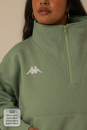 moletom gym babe lela & kappa | moletom oversized com zíper e bolsos