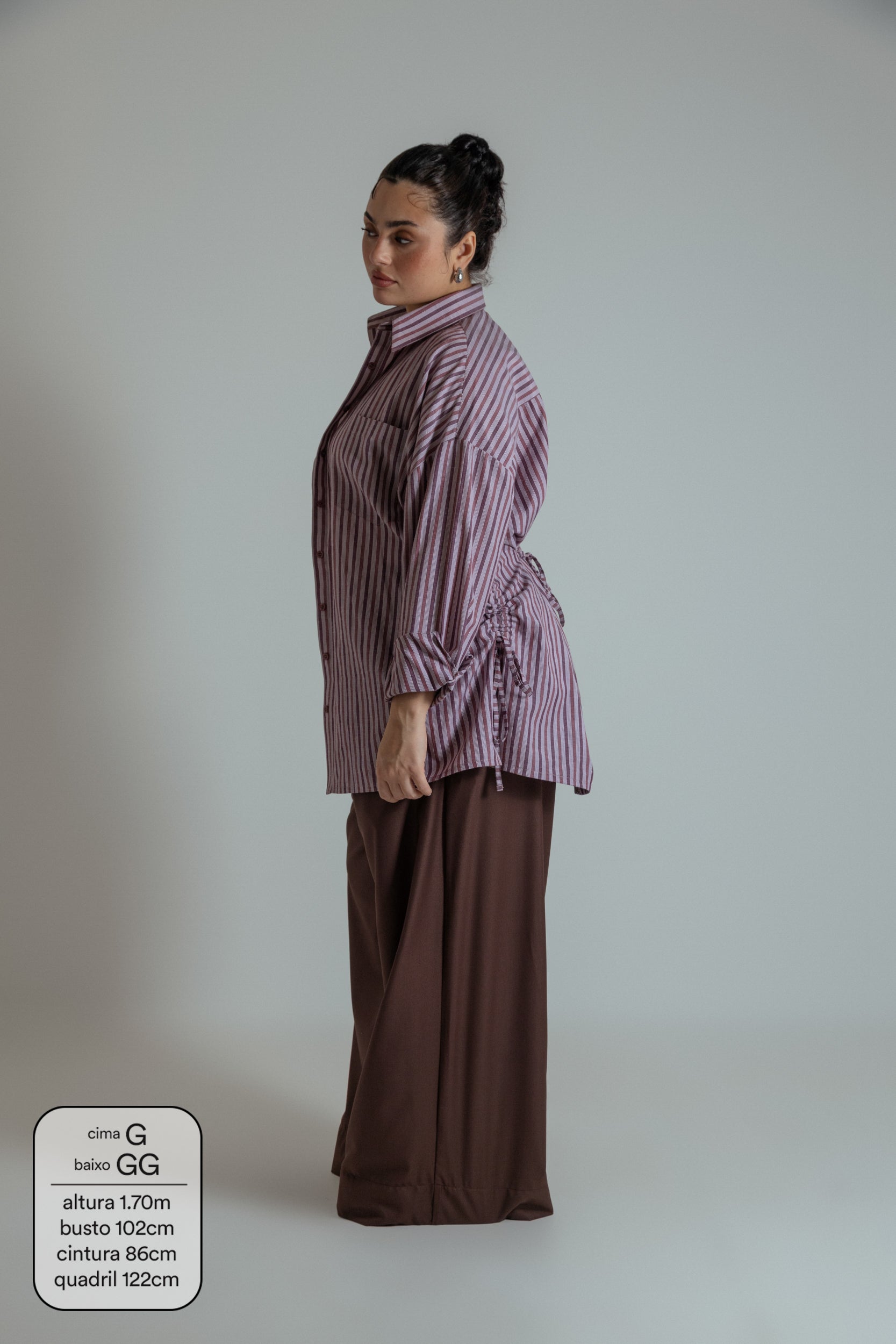 camisa laço chefa | camisa de algodão ajustável