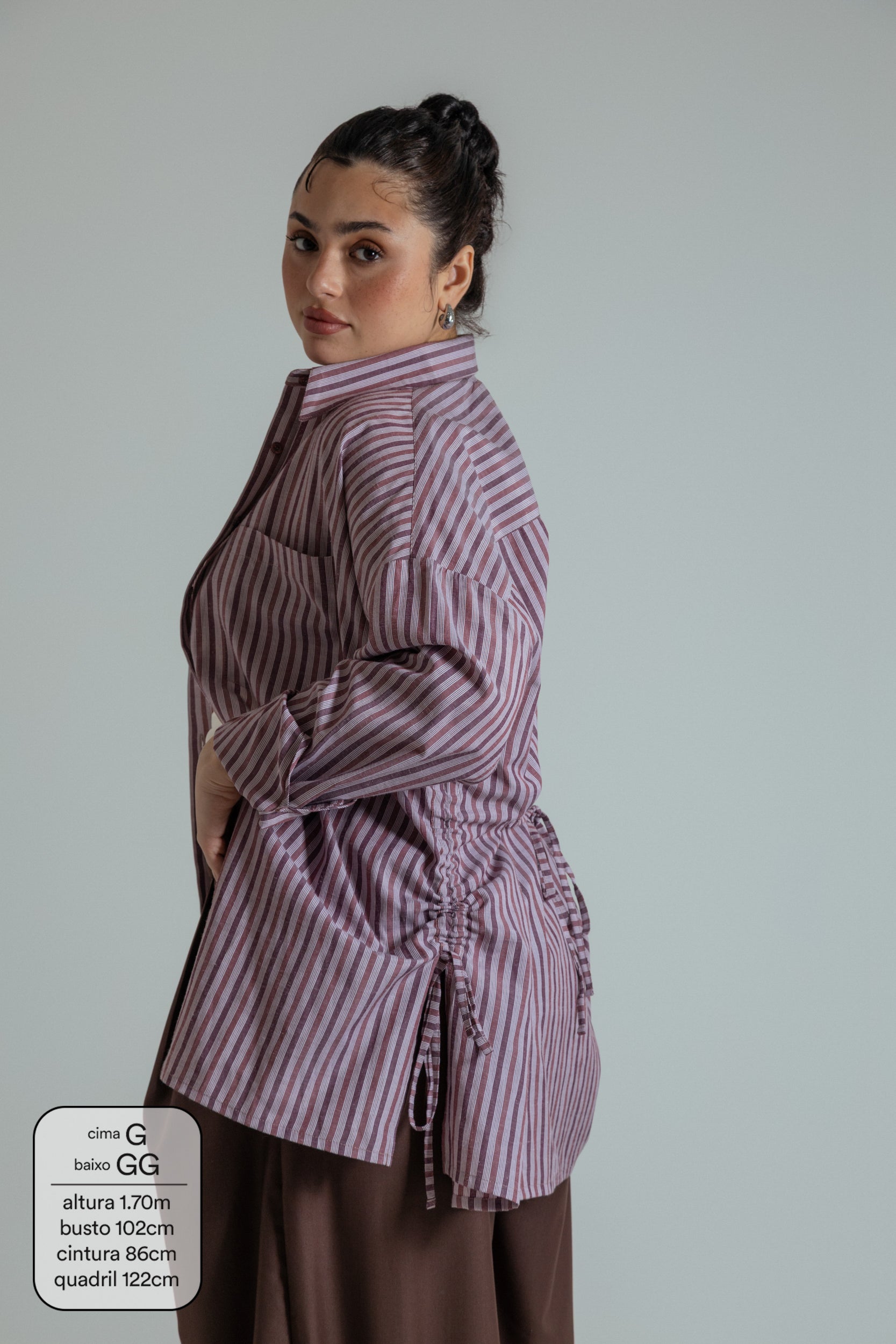 camisa laço chefa | camisa de algodão ajustável
