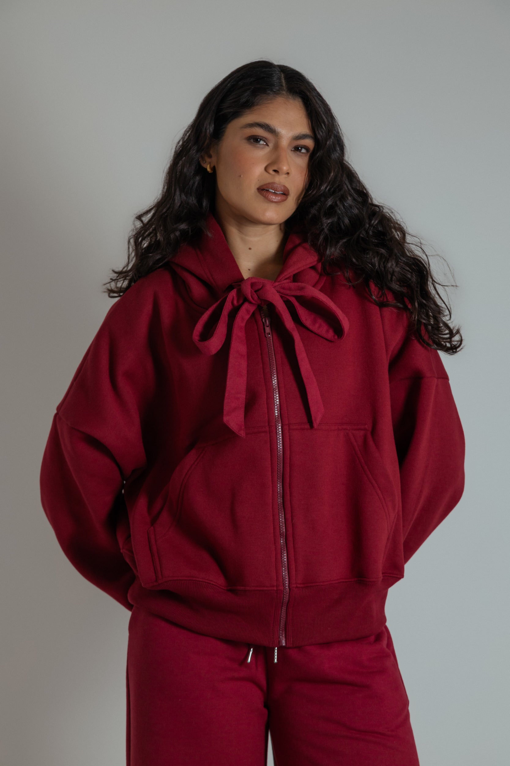 moletom laço cozy |  moletom oversized feminino com capuz e zíper