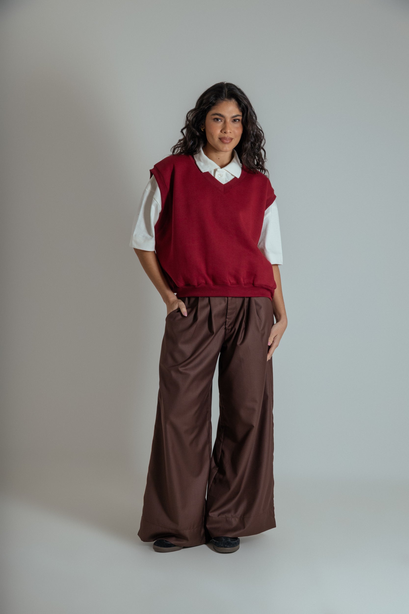 calça alfaiataria ajustável chefa
