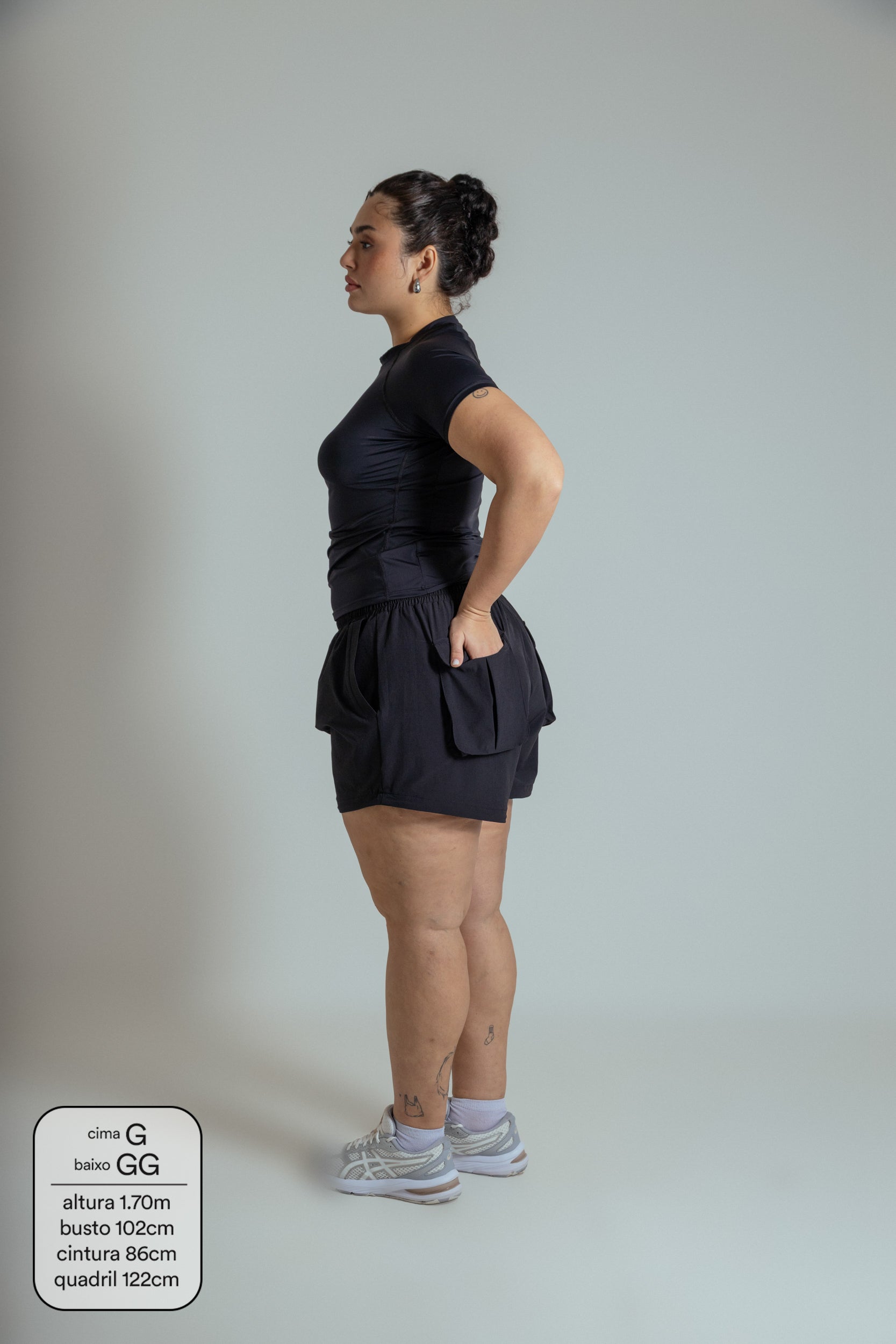 calça shorts reversível gym babe