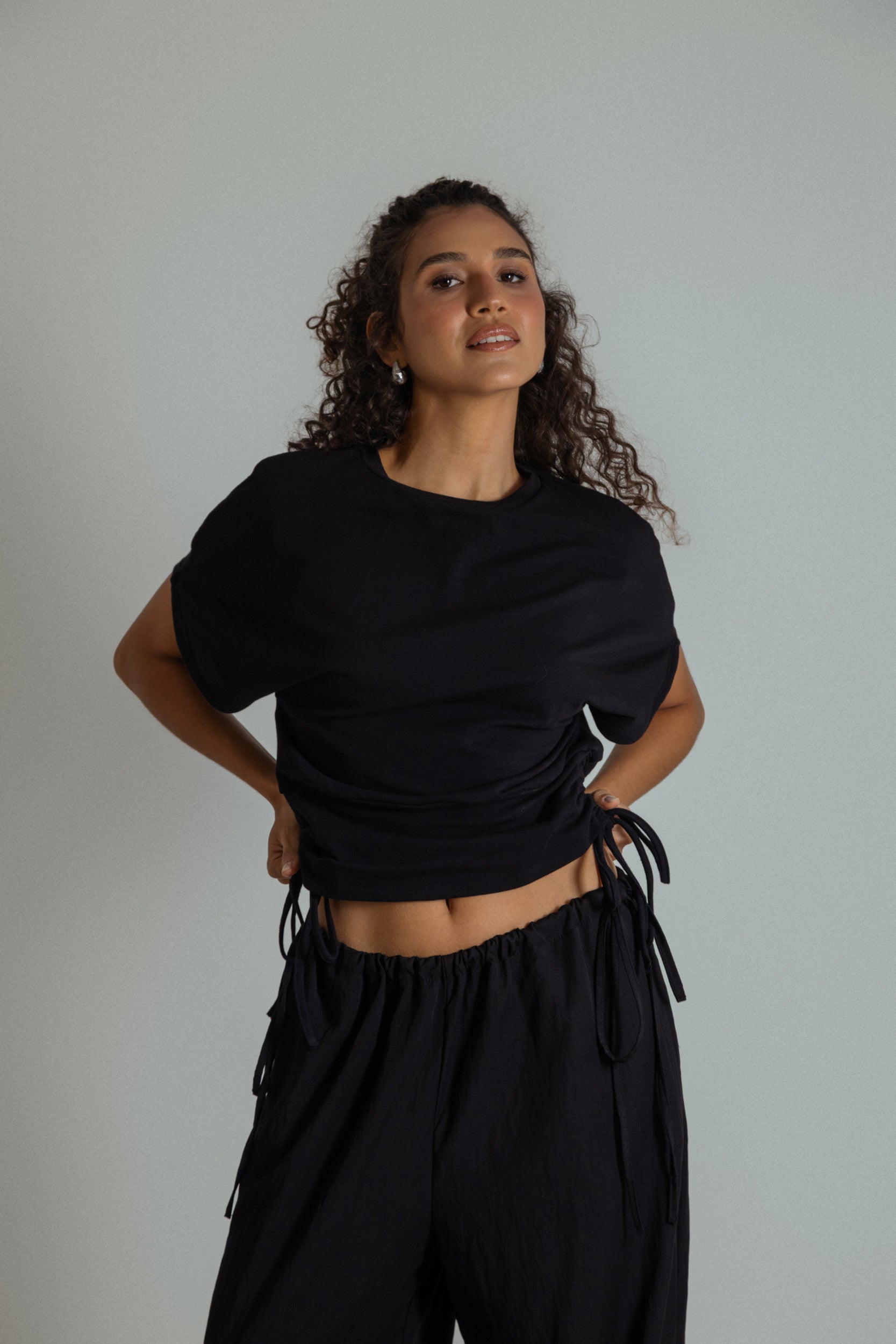 blusa com altura regulável de algodão
