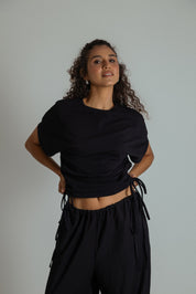 blusa com altura regulável de algodão