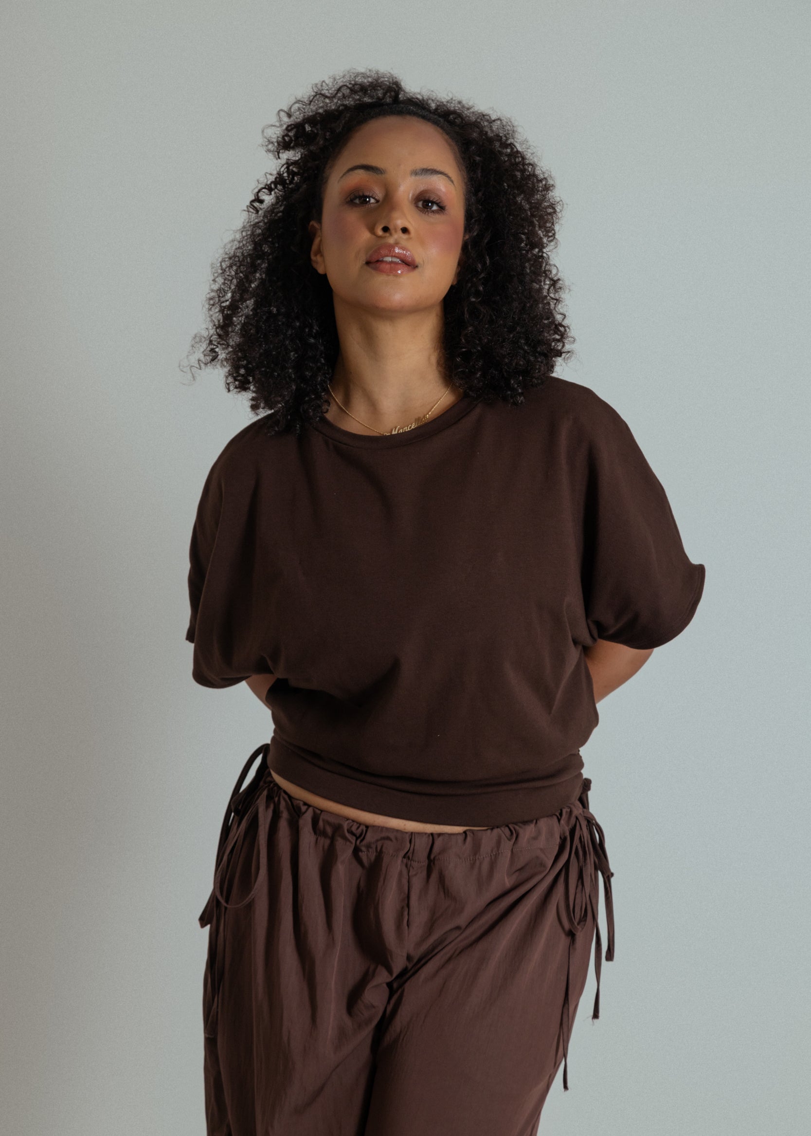 blusa com altura regulável de algodão