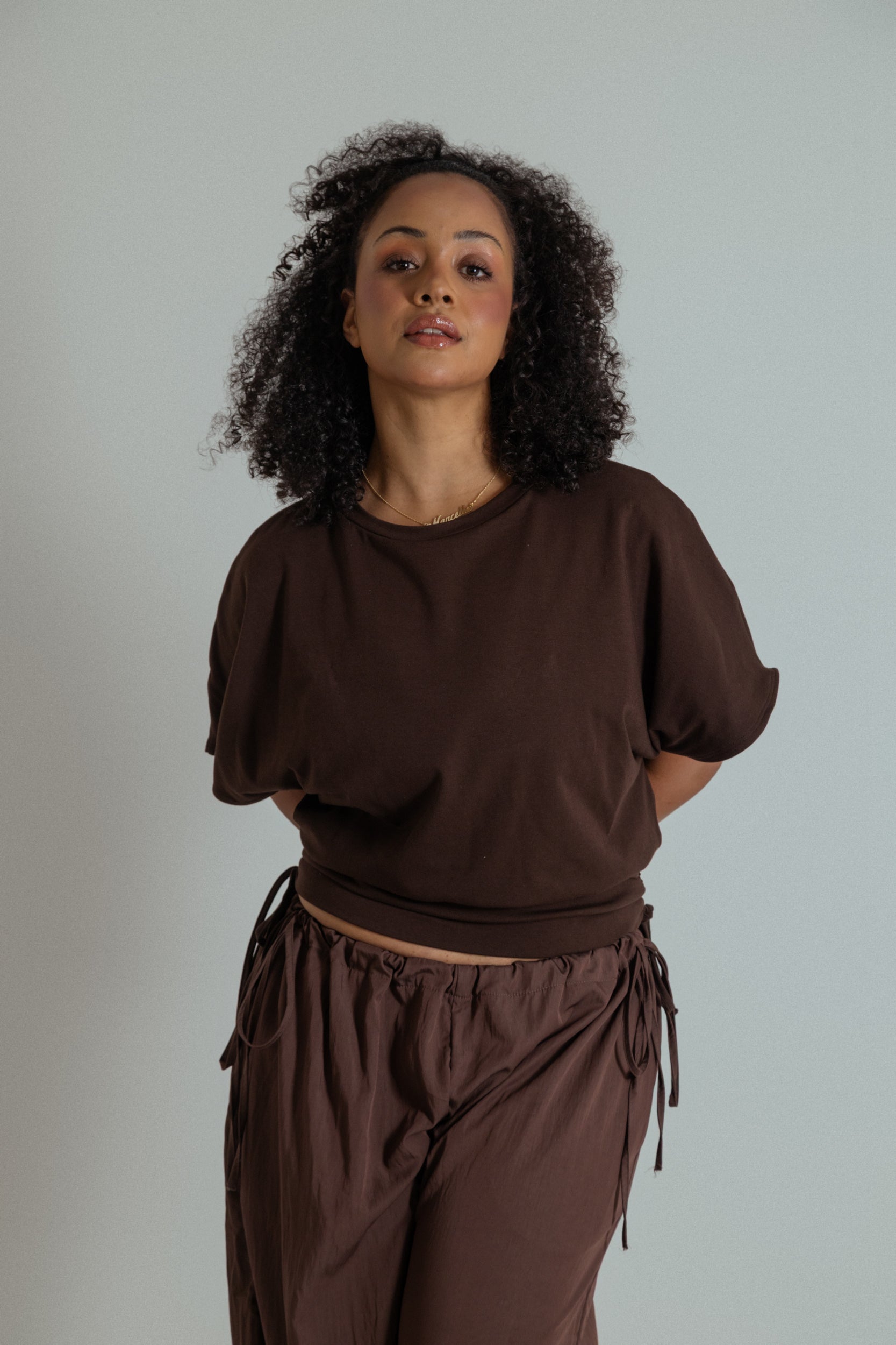 blusa com altura regulável de algodão