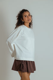 camisetão oversized manga longa de algodão