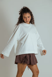 camisetão oversized manga longa de algodão