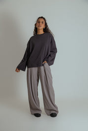camisetão oversized manga longa de algodão