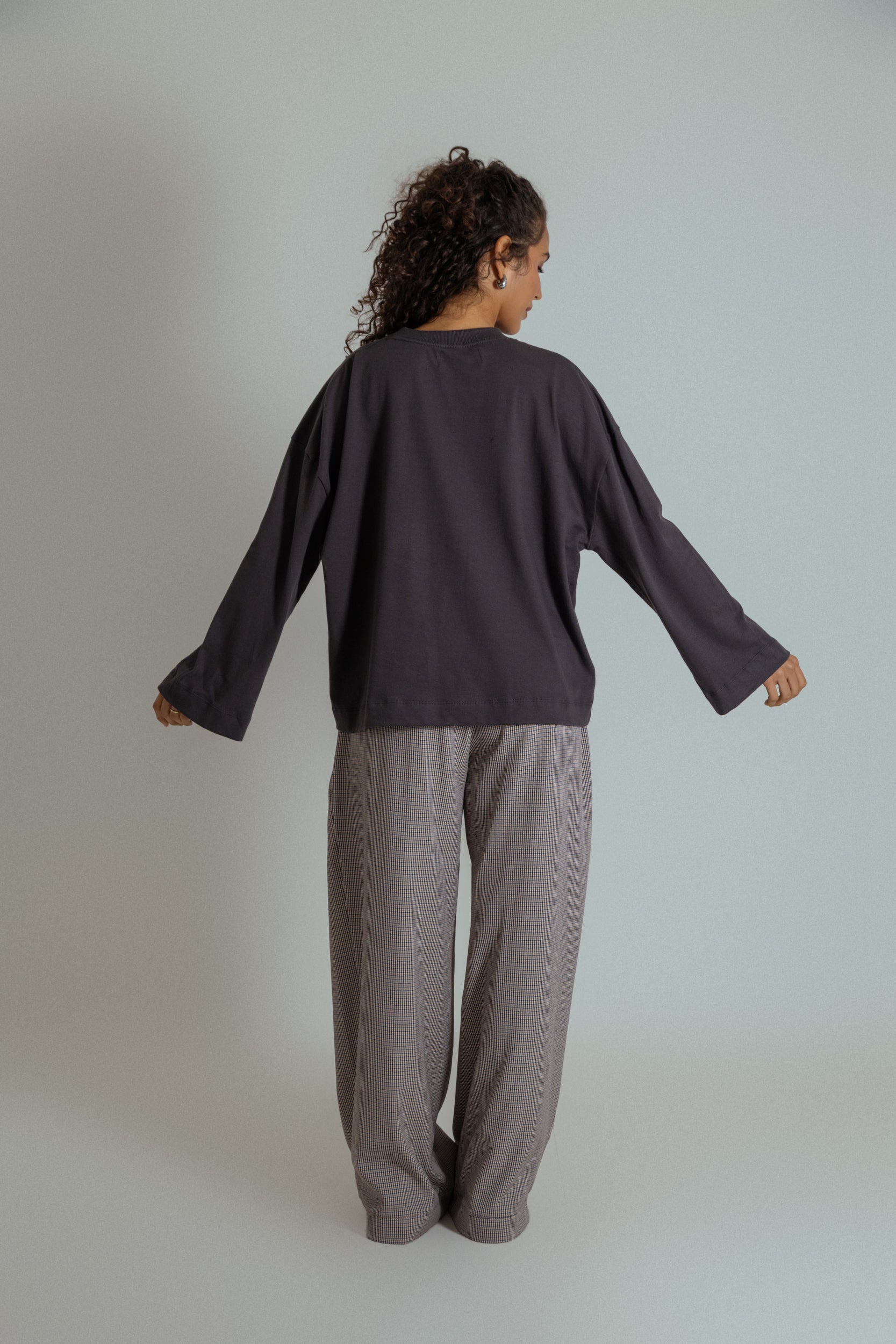 camisetão oversized manga longa de algodão