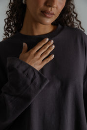 camisetão oversized manga longa de algodão