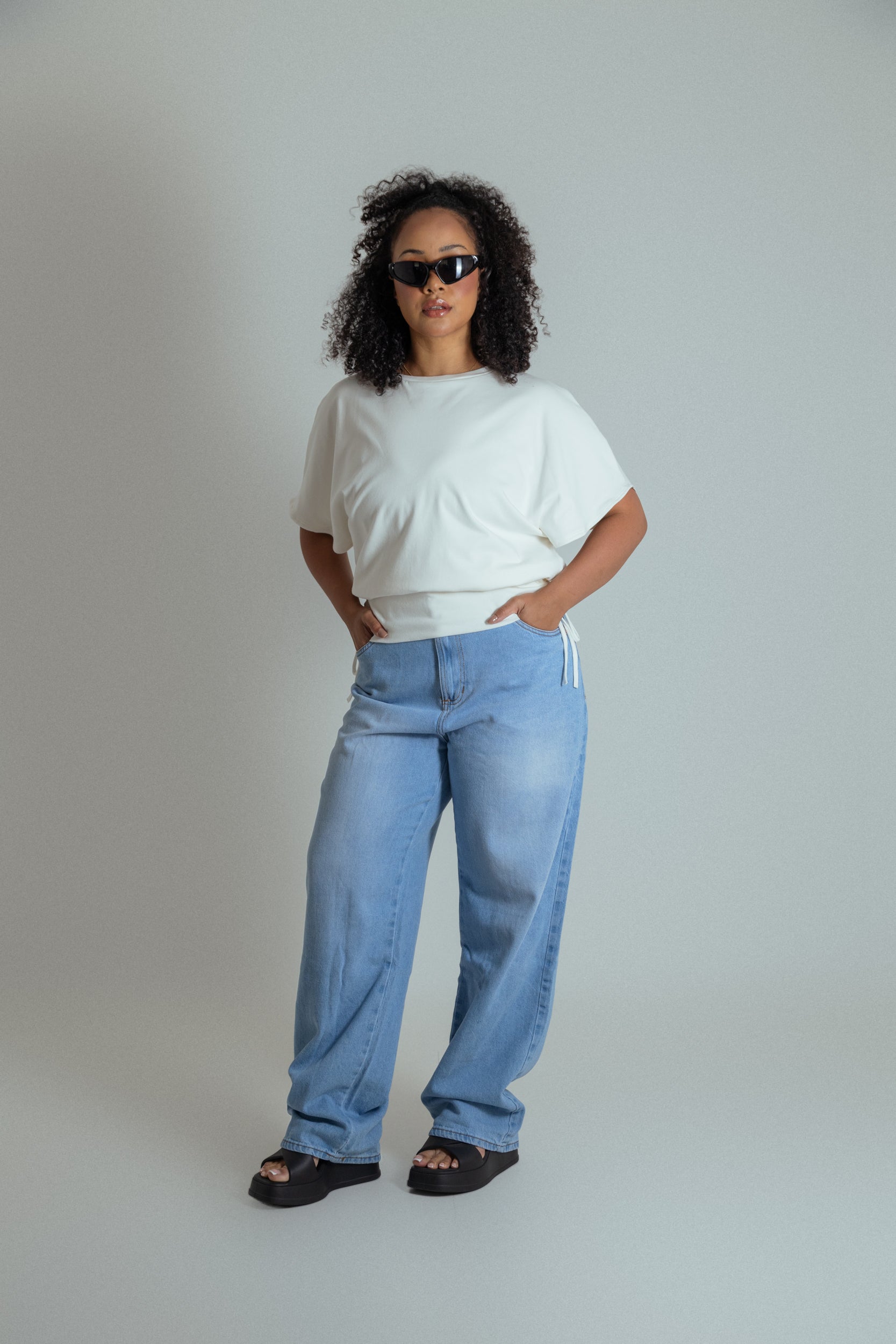 blusa com altura regulável de algodão