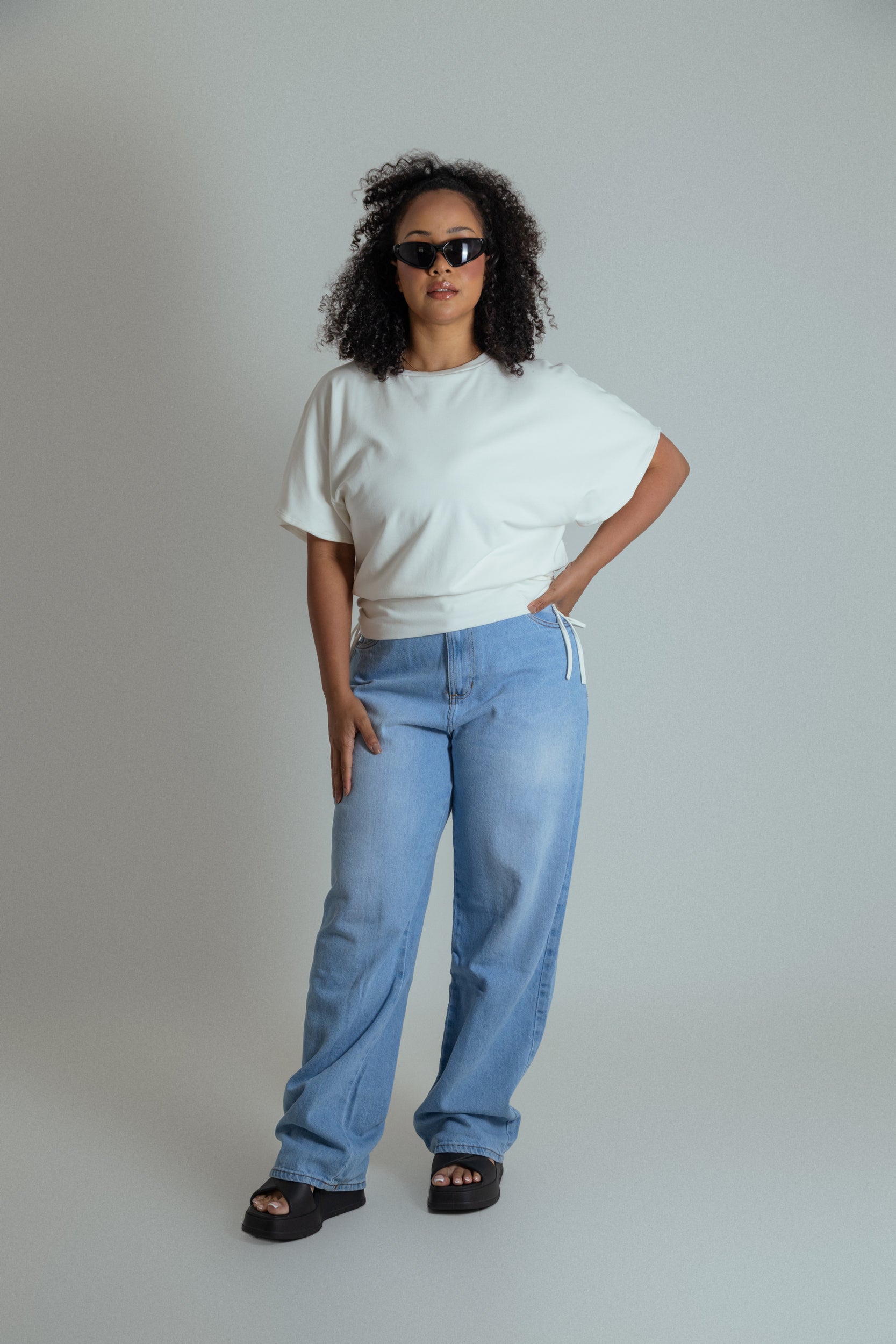blusa com altura regulável de algodão