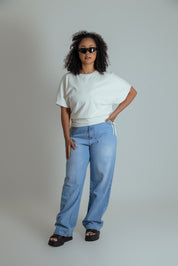 blusa com altura regulável de algodão