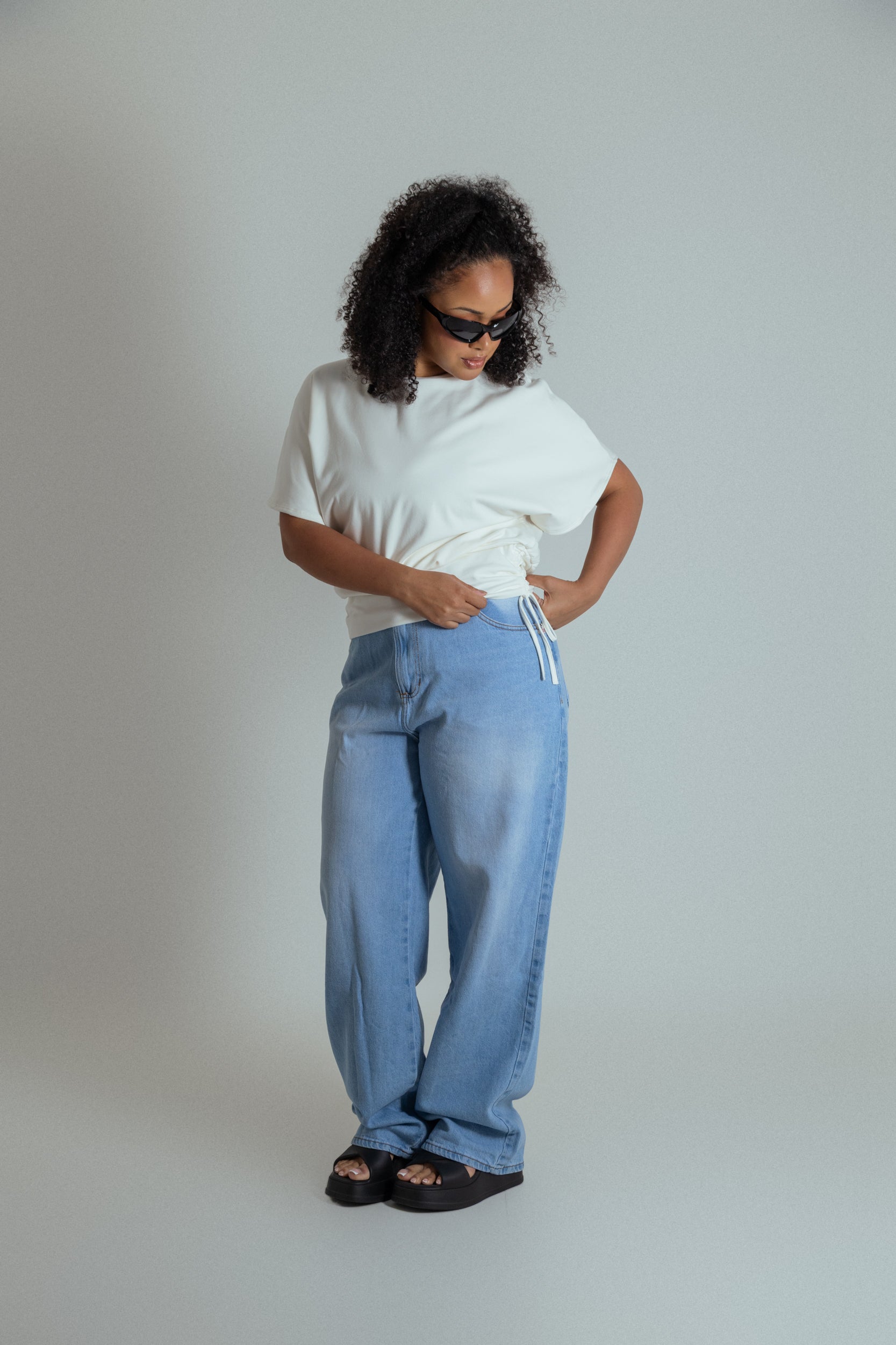 blusa com altura regulável de algodão