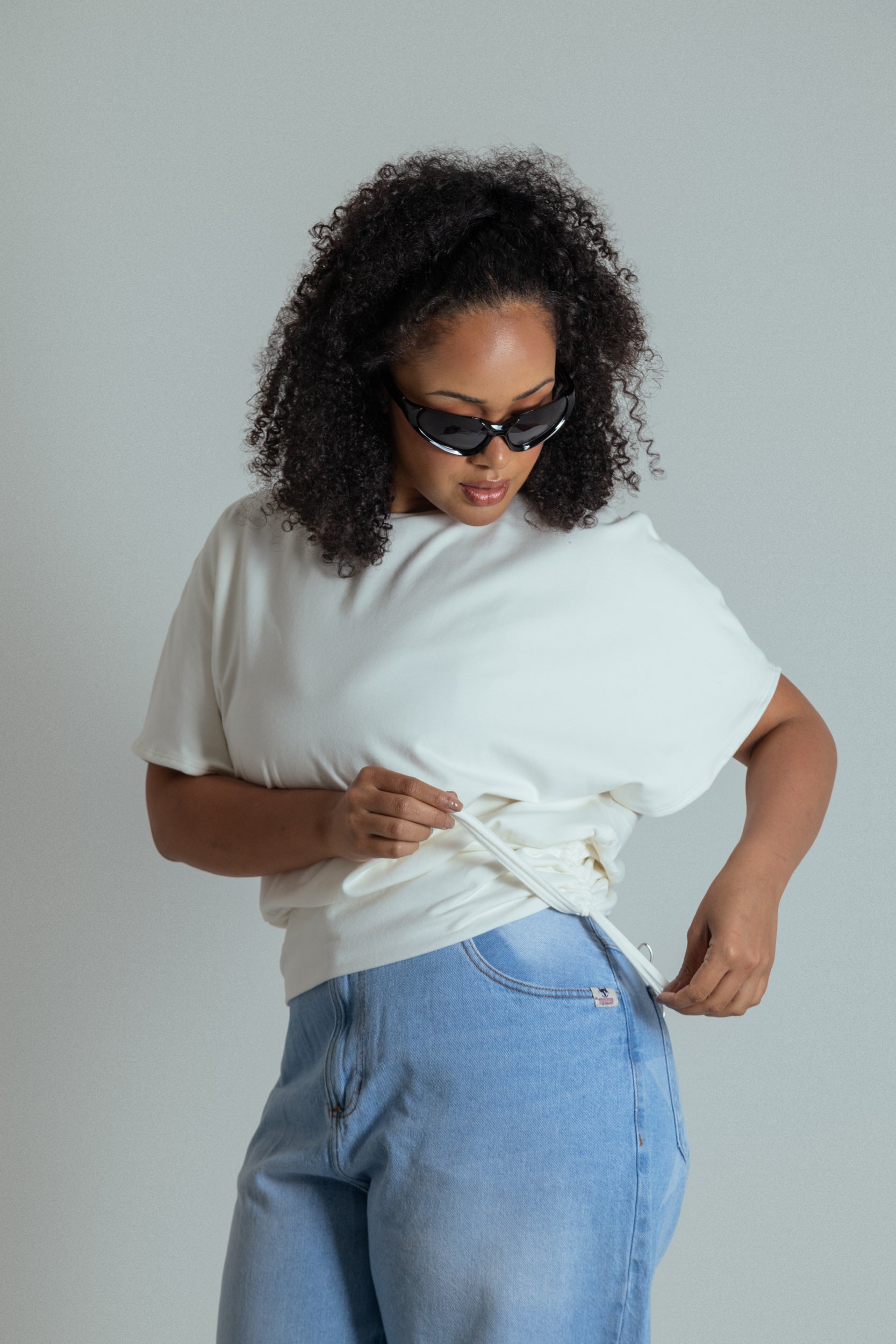 blusa com altura regulável de algodão