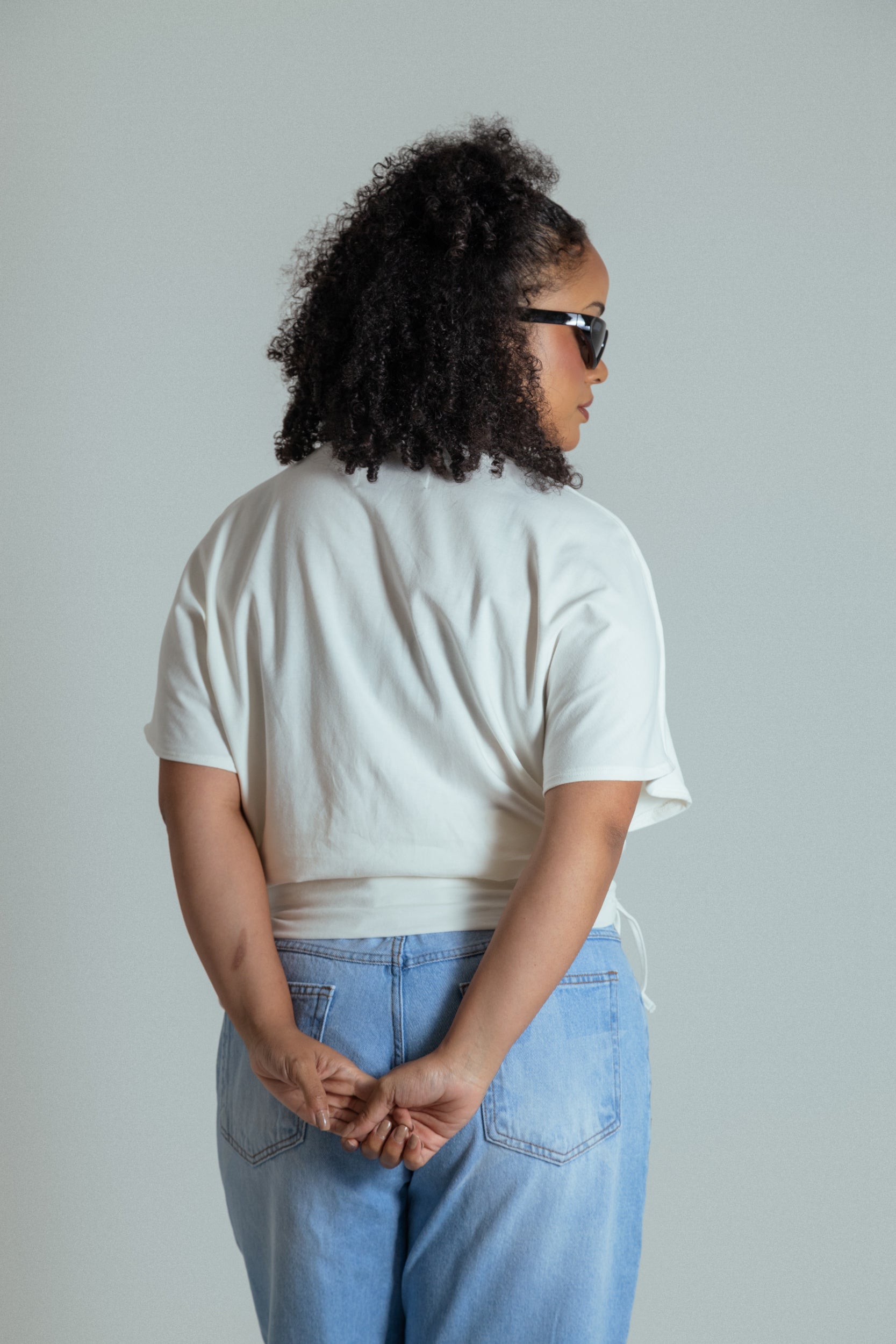 blusa com altura regulável de algodão