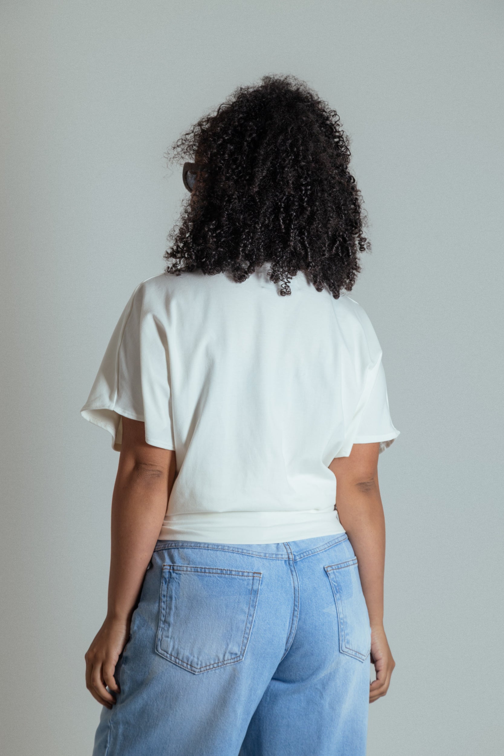blusa com altura regulável de algodão