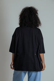 camisetão oversized ajustável com botões