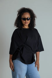 camisetão oversized ajustável com botões