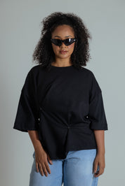 camisetão oversized ajustável com botões