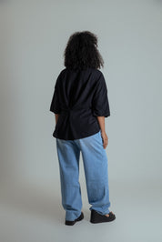 camisetão oversized ajustável com botões