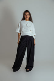 camisetão oversized ajustável com botões